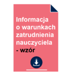 informacja-o-warunkach-zatrudnienia-nauczyciela-wzor