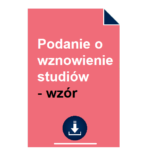 podanie-o-wznowienie-studiow-wzor