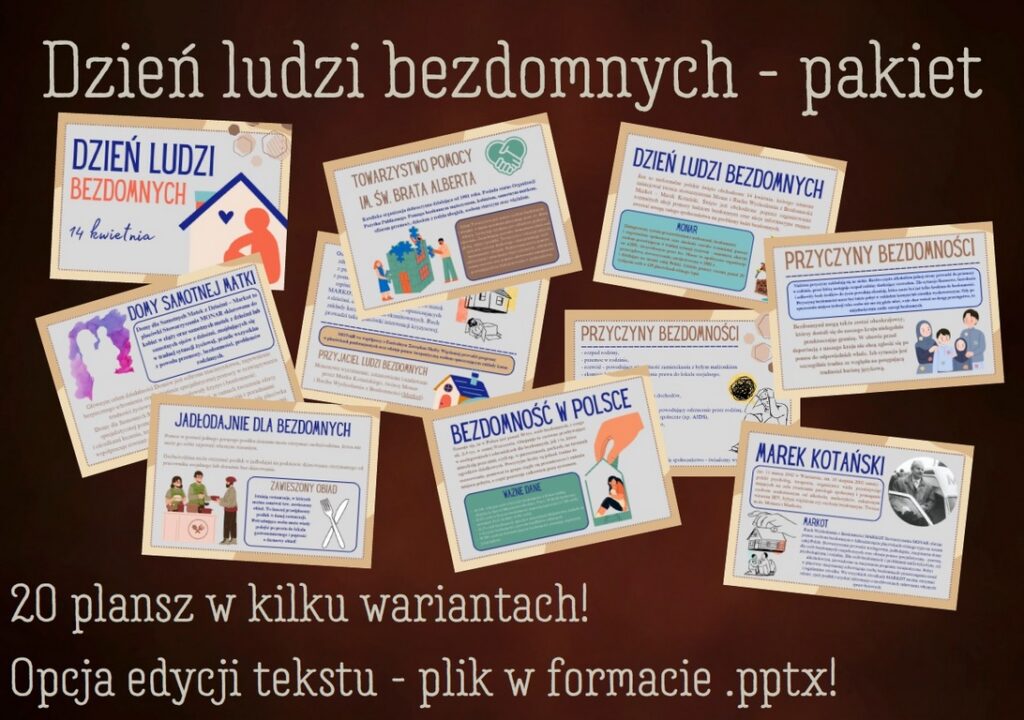 Dzień ludzi bezdomnych - gazetka - 20 kart pracy - 2025