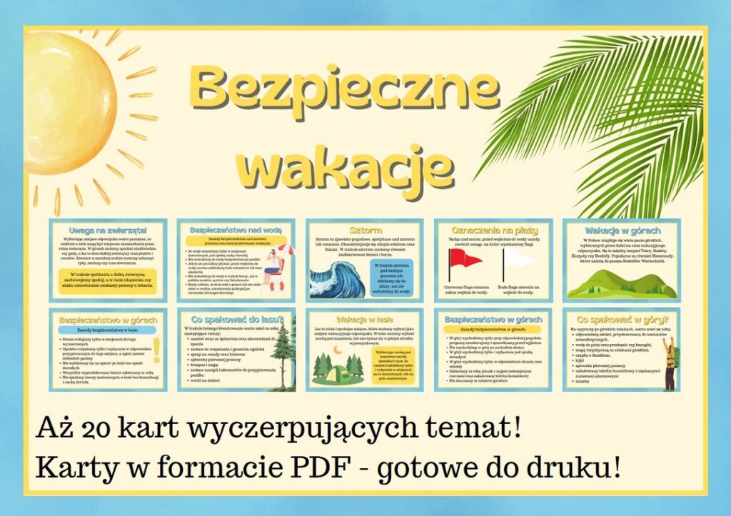 Bezpieczne Wakacje Gazetka Szkolna 20 Kart 2026 bezpieczne-wakacje-gazetka-szkolna-20-kart-2026