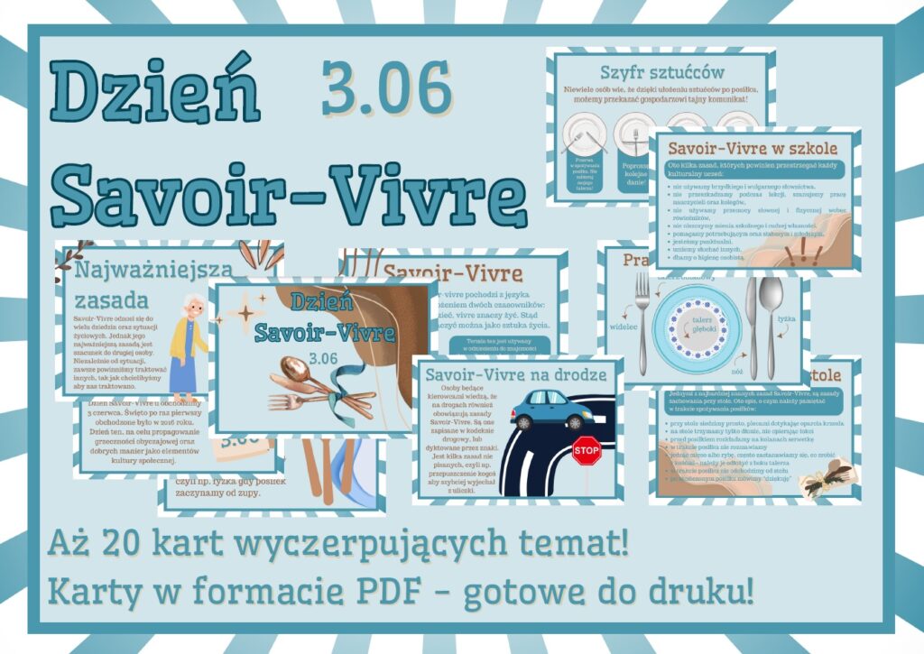 Dzień Savoir-Vivre - Gazetka Szkolna - 20 kart! - 2025