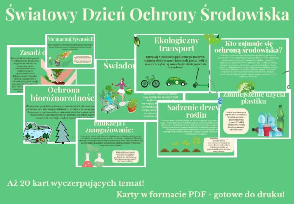 Gazetka Szkolna na Dzień Ochrony Środowiska - 20 kart!