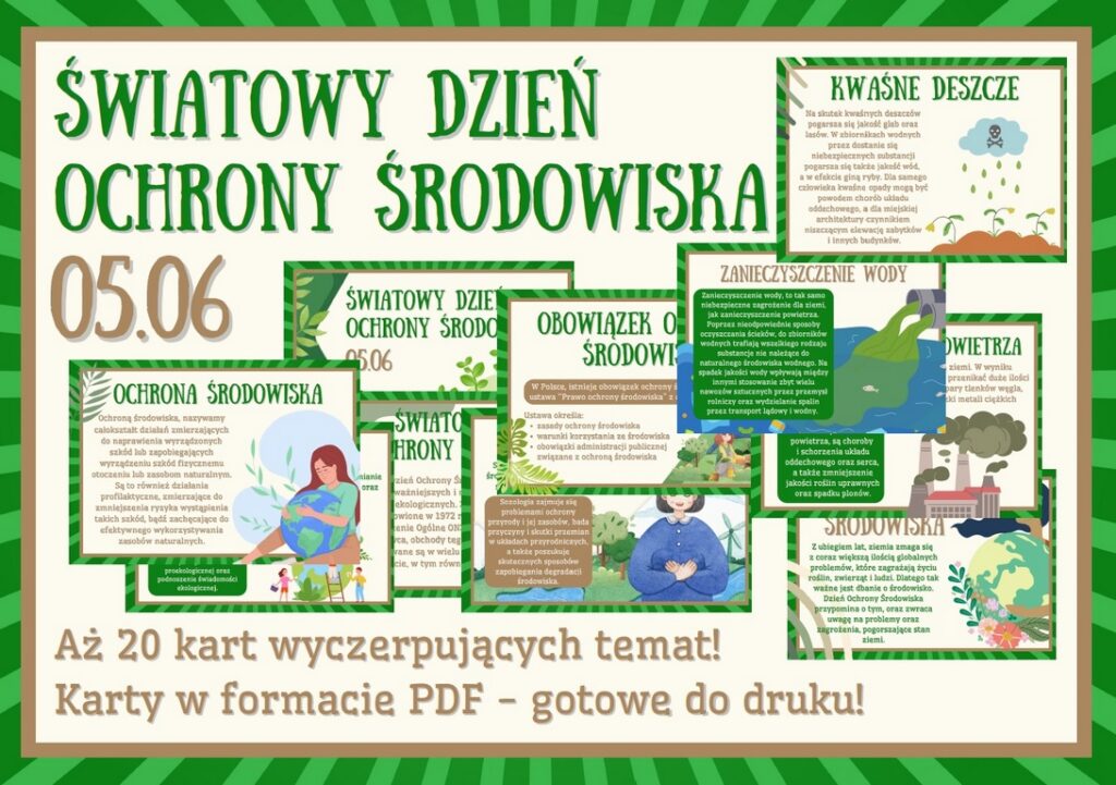 Światowy Dzień Ochrony Środowiska - Gazetka Szkolna - 20 kart! - 2025