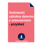 Gotowość szkolna dziecka z orzeczeniem - przykład