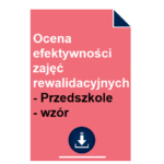 Ocena efektywności zajęć rewalidacyjnych - Przedszkole - wzór