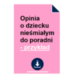 Opinia o dziecku nieśmiałym do poradni - przykład