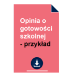 Opinia o gotowości szkolnej - przykład