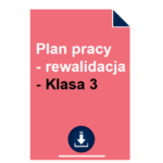 Plan pracy - rewalidacja - Klasa 3