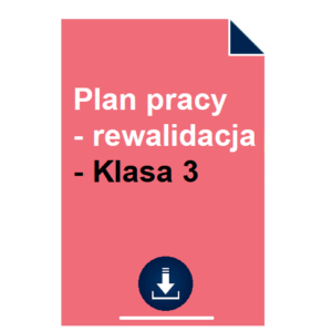 Plan pracy - rewalidacja - Klasa 3