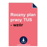 Roczny plan pracy TUS - wzór