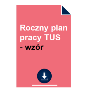 Roczny plan pracy TUS - wzór