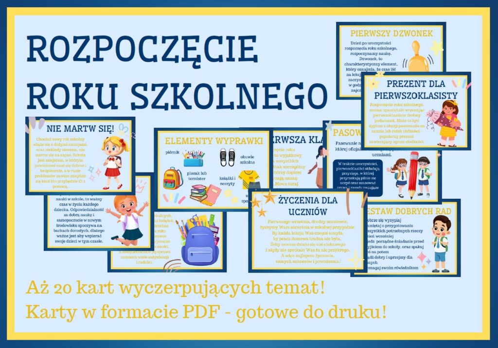 Rozpoczęcie Roku Szkolnego - Gazetka szkolna - 20 kart! - 2025