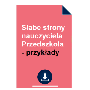 Słabe strony nauczyciela Przedszkola - przykłady