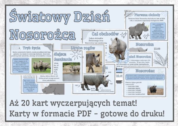 Światowy Dzień Nosorożca - gazetka szkolna 2