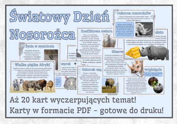 Światowy Dzień Nosorożca - gazetka szkolna