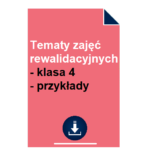 Tematy zajęć rewalidacyjnych - klasa 4 - wzór