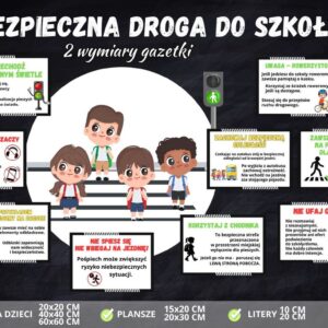 Bezpieczna droga do szkoły - gazetka szkolna - dekoracja dla dzieci