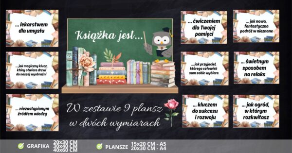 Książka jest… - dekoracja szkolna do druku 2