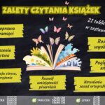 Zalety czytania książek - dekoracja - gazetka