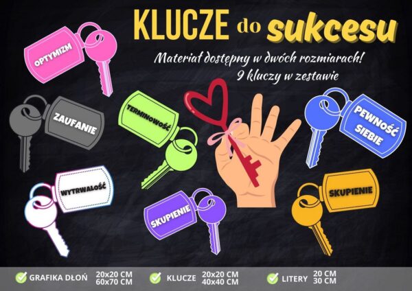 klucze-do-sukcesu-gazetka-szkolna-dekoracja-do-druku