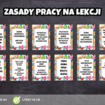 „Zasady pracy na lekcji” - dekoracja na gazetkę szkolną PDF