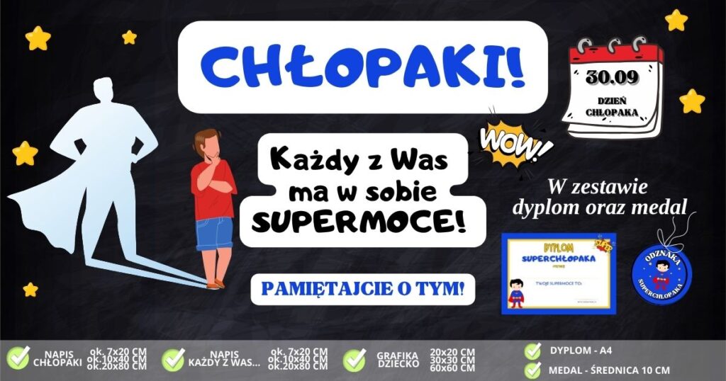 Dzień Chłopaka - dekoracja z motywem Superbohatera