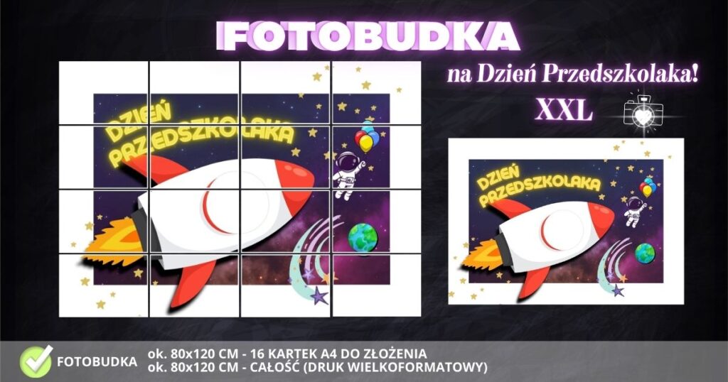 FOTOBUDKA na Dzień Przedszkolaka (rakieta w kosmosie)