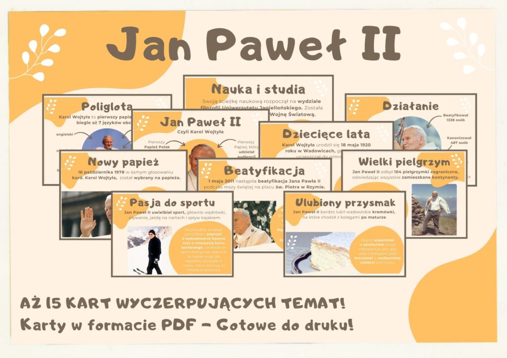 Jan Paweł II - Gazetka Szkolna - do wydruku A4 w PDF - 2025