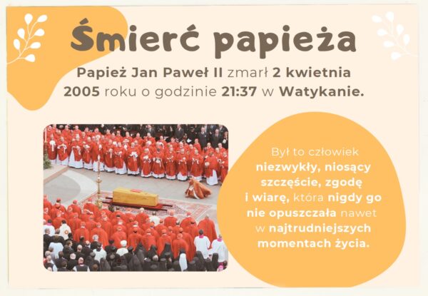 przykładowa karta gazetki szkolnej o Janie Pawle 2 - karta 3