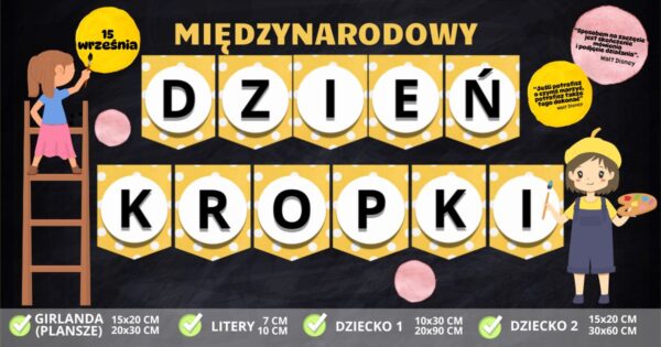 „Międzynarodowy Dzień Kropki” - napis i materiały na gazetkę szkolną