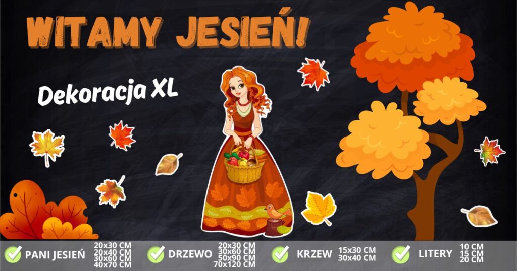 „Witamy jesień!” - dekoracja szkolna do druku XL