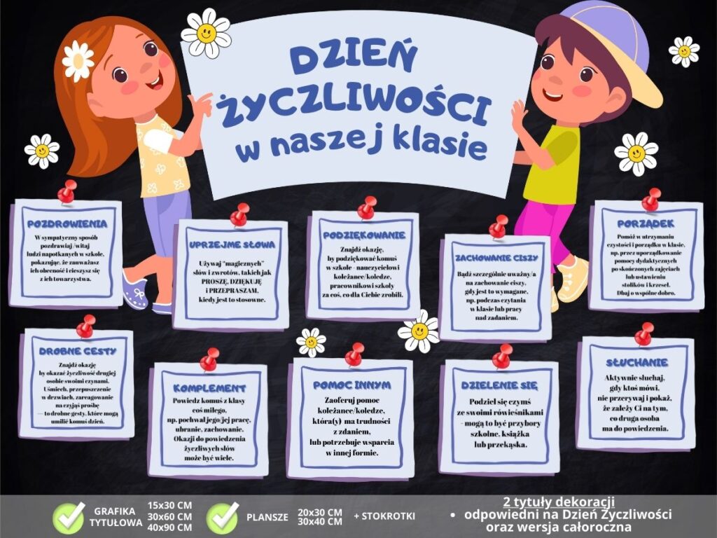 Dekoracja na obchody DNIA ŻYCZLIWOŚCI lub gazetka CAŁOROCZNA