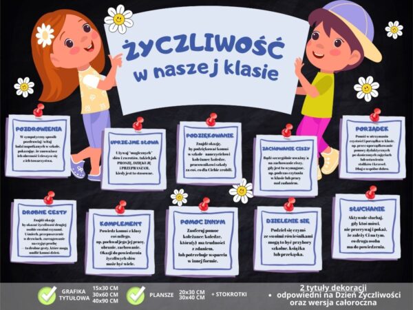 Dekoracja na obchody DNIA ŻYCZLIWOŚCI lub gazetka CAŁOROCZNA - wersja 2