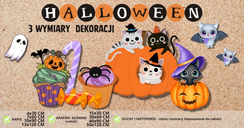 Dekoracja szkolna na HALLOWEEN - 3 rozmiary