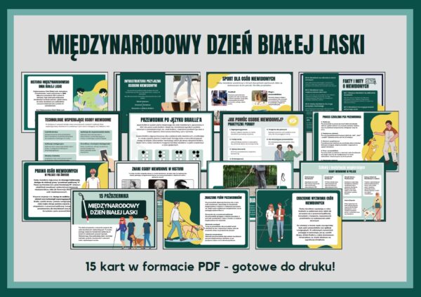 Międzynarodowy Dzień Białej Laski - Gazetka szkolna - do druku PDF