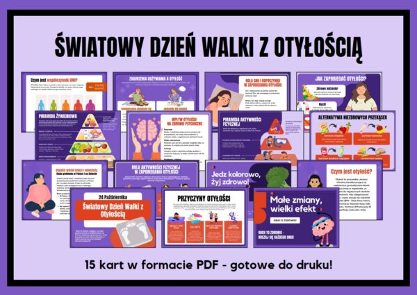 Światowy dzień walki z otyłością - gazetka do druku