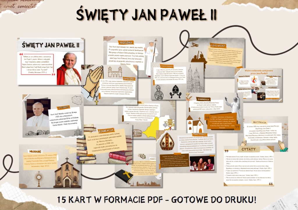 Dzień Papieża Jana Pawła II - gazetka szkolna do druku - 2025