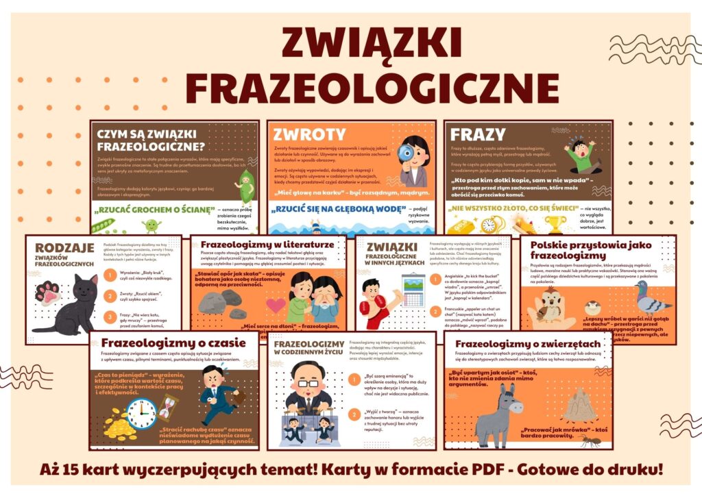 Związki frazeologiczne - Gazetka szkolna - do druku - 2025