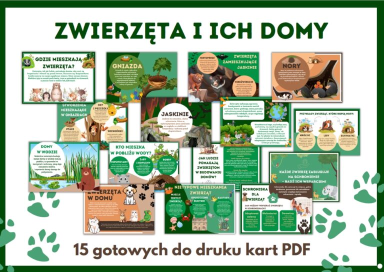 Zwierzęta i ich domy do wydruku - Gazetka szkolna - 2025