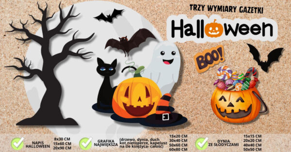 „Halloween” - dekoracja do druku w 3 rozmiarach - PDF