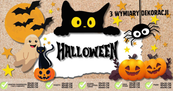 „Halloween” dekoracja na Wszystkich Świętych (3 rozmiary)