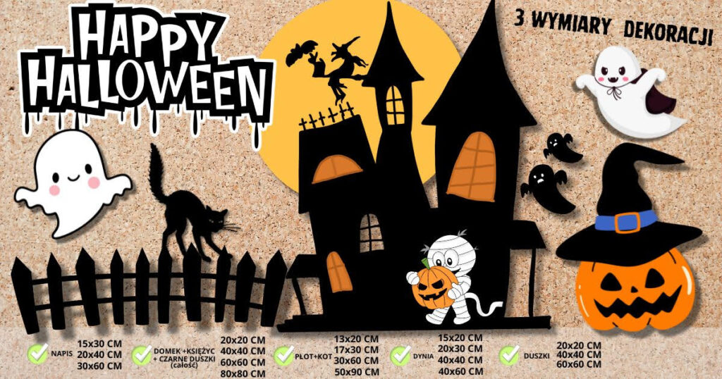 „Halloween” - grafiki na gazetkę szkolną i dekorację