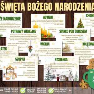 Dekoracja: Tradycje Bożonarodzeniowe - do druku (plansze + grafiki)