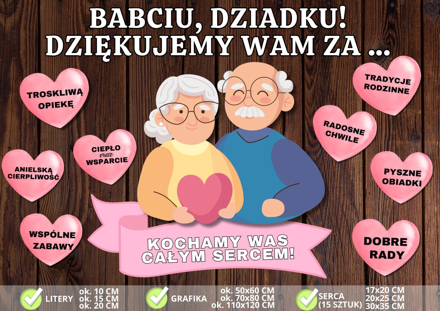 Dekoracja na Dzień Babci i Dziadka (Dziękujemy Wam za...) - 2024