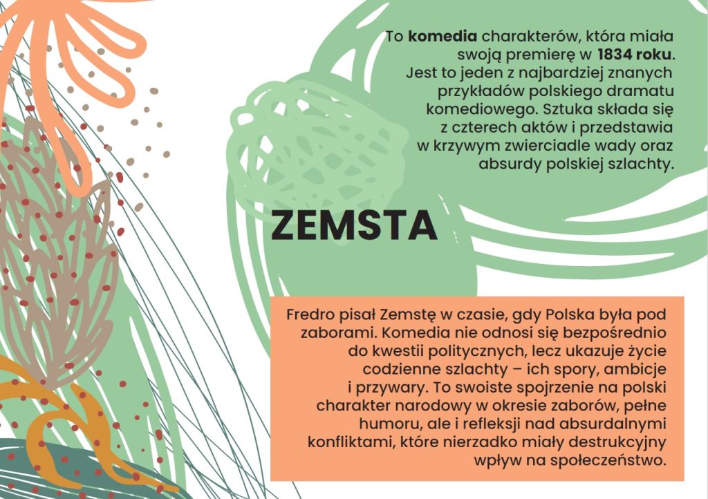 Zemsta - Aleksander Fredro - Gazetka szkolna - 2025