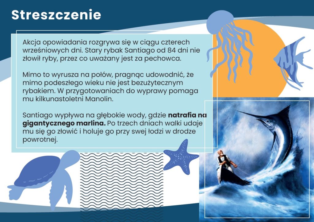 Stary człowiek i morze - gazetka szkolna do druku - 2025