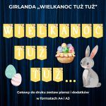Napis WIELKANOC TUŻ TUŻ A4 żółty