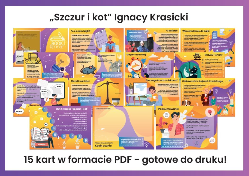 Bajka: Szczur i kot - gazetka szkolna do druku - 2025