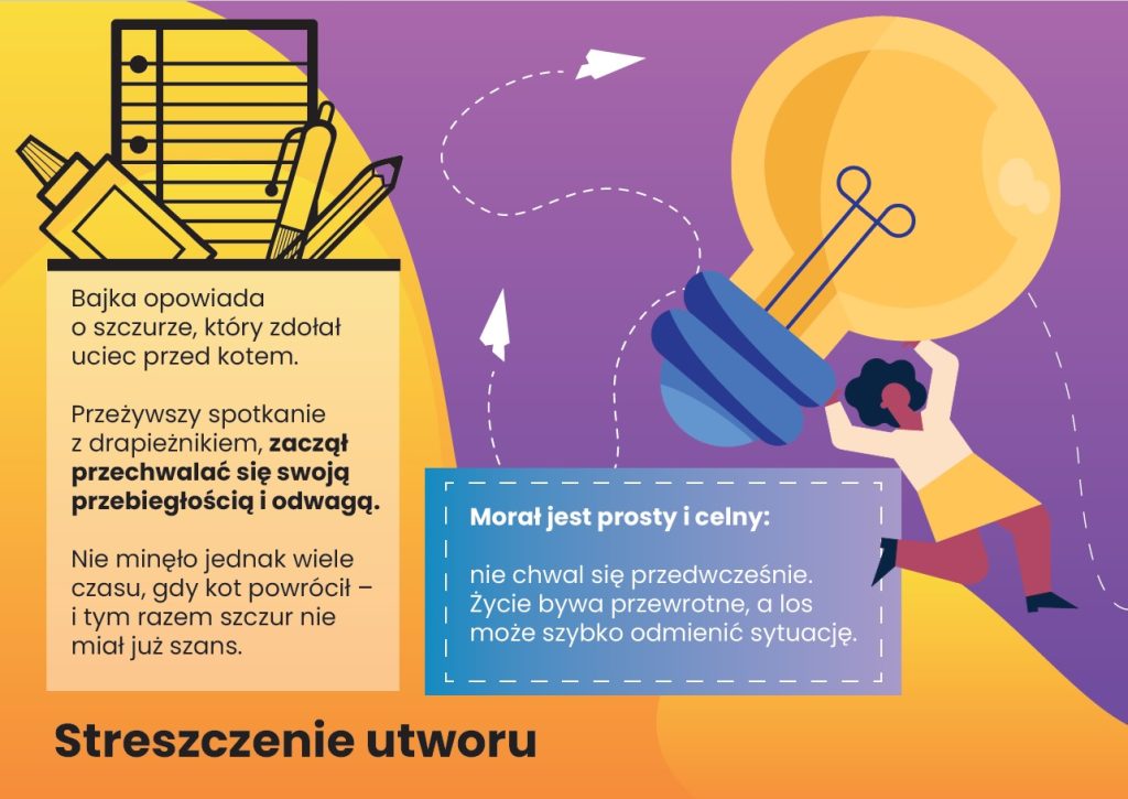 Bajka: Szczur i kot - gazetka szkolna do druku - 2025