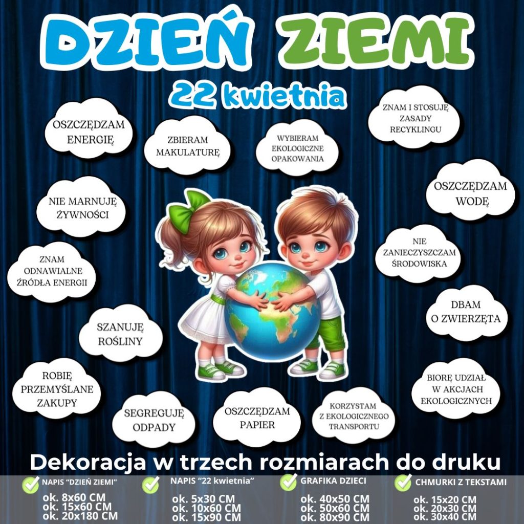 Dekoracja na Dzień Ziemi – 3 rozmiary – (plansze) (1)